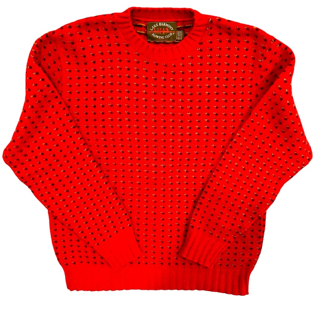 VTG Lake Harmony Rowing Club Red Birds Eye Crewneck Sweater L